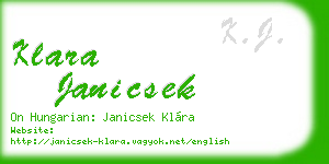 klara janicsek business card
