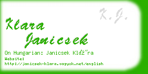 klara janicsek business card